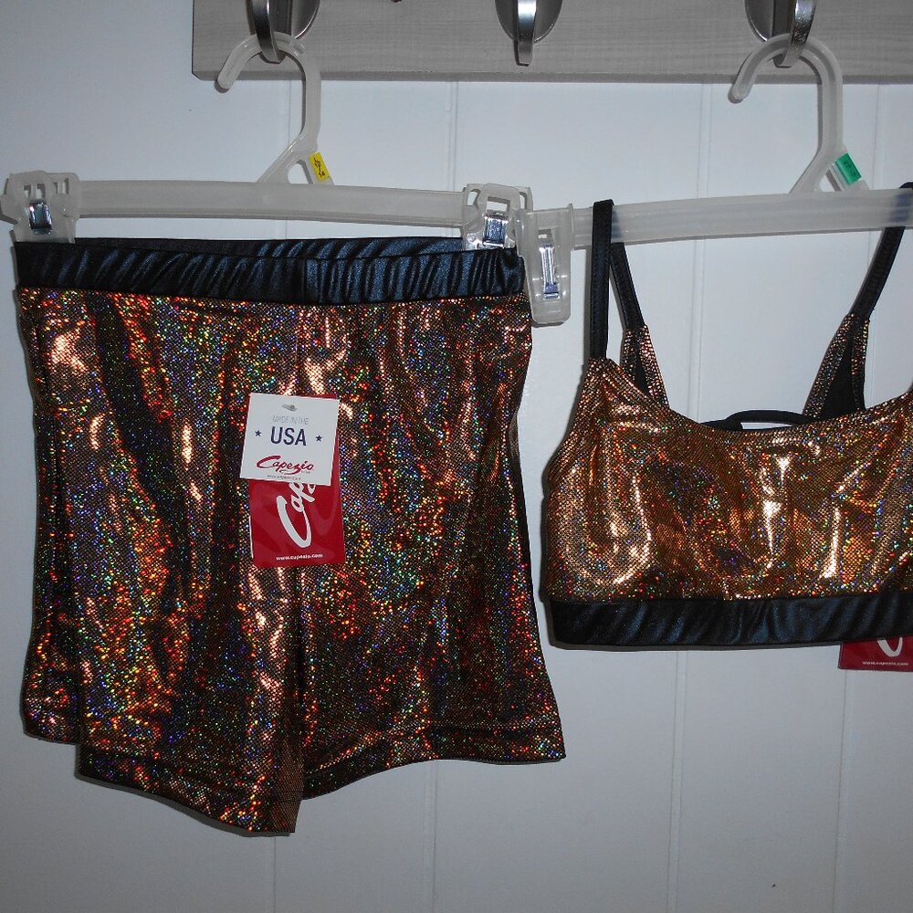 Metallic Gold Shorts & Top- Sm or Med Child- NWT